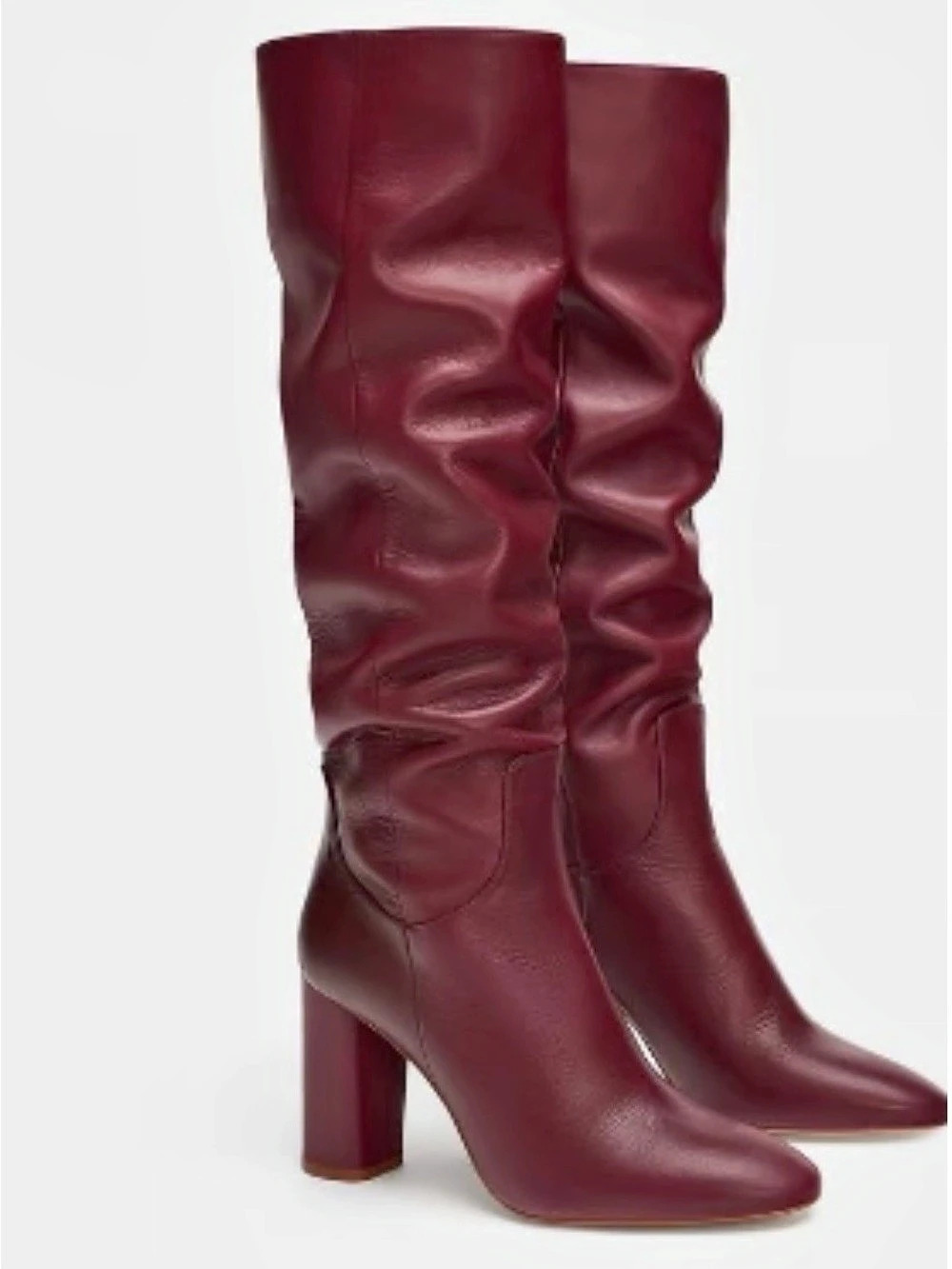 Zara Women's Burgundy Heeled Boots